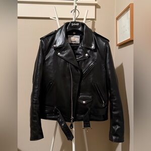 Schott Men's Black Leather Biker Jacket - Like New! 🏍️